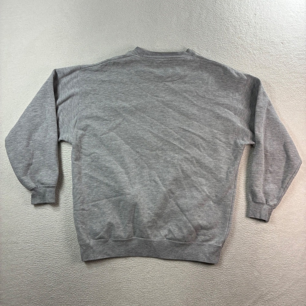 Vintage Wolf Crewneck Sweatshirt Mens Medium Gray Pullover 90s Nature OVB Animal - Picture 3 of 7